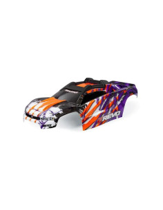 CARROCERÍA TRAXXAS E-REVO, NARANJA/ CALCOMANÍA PARA VENTANAS, REJILLA Y LUCES - Imagen 1