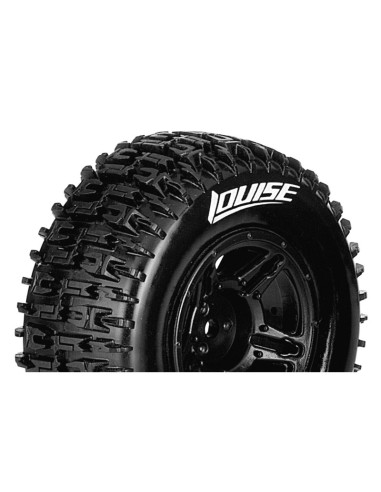 LR-T3148SBM Louise RC SC-PIONEER  1/10 Short Course Tire Set  Mounted - Soft - Black Wheels - Hex 17mm - Imagen 2