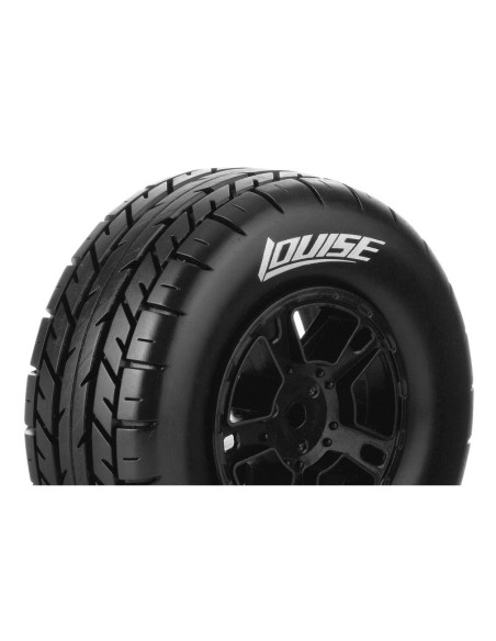 LR-T3154SBAA Louise RC  SC-ROCKET  1/10 Short Course Tire Set  Mounted - Soft - Black Wheels - Asso SC10 4X4 - Imagen 1