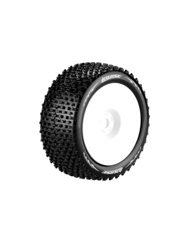 LR-T3134SWH Louise RC T-PIRATE  1/8 Truggy Tire Set  Mounted  Soft  White Wheels  1/2"-Offset  Hex 17mm(MUGEN,TALION,SHOGUN) - Imagen 2