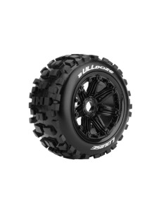 LR-T3268B Louise RC  B-ULLDOZE  1/5 Buggy Tire Set  Mounted  Sport  Black Bead-Lock Wheels - Hex 24mm - Front - Imagen 2