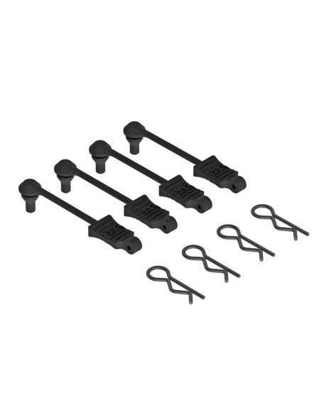 AR390165 ARRMA Retenedor de clip para carrocería, escala 1/10, negro (4) - Imagen 1