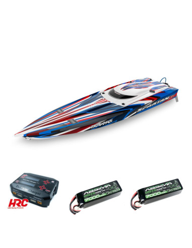 PACK BARCO TRAXXAS SPARTAN SR 36+2 BATERIAS ABSIMA 7000MAH 11,1V+CARGADOR HRC DUAL - Imagen 1