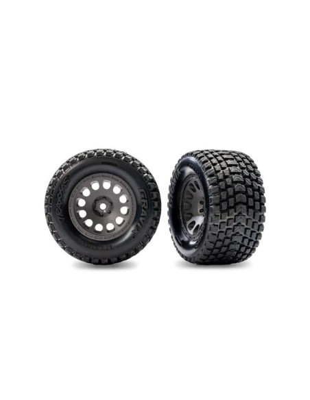 Imagen 1 - TRX10775-GRIS Ruedas traseras grises Mini XRT con neumáticos Gravix (2) TRX10775-GRIS Ruedas traseras grises Mini XRT con neumáticos Gravix (2) - Imagen 1