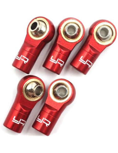 Yeah Racing YA-0572RD Rosca invertida de aluminio M3 extremos de varilla (5) Rojo - Imagen 1