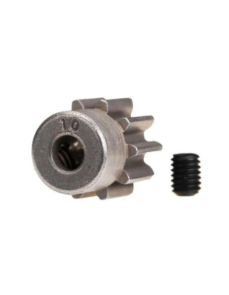 TRX6746 Engranaje, piñón de 10 dientes (32 p) (acero)/tornillo de fijación - Imagen 1