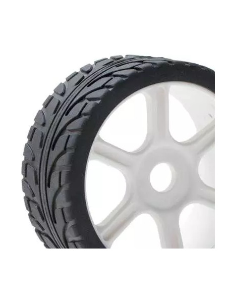 HOBBYTECH Rally 01 montados pegados sobre llantas de radios blancos, HT-455 - Imagen 1