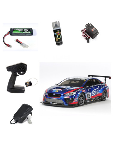PACK TAMIYA 1:10 RC SUBARU WRX STI 24h NRBG TT-02 KIT - Imagen 1