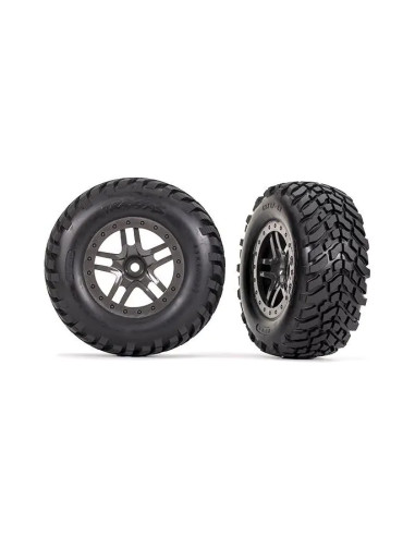 TRX6964 Neumáticos y ruedas ensamblados pegados 12mm neumáticos SCT - Imagen 1