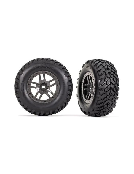 TRX6964 Neumáticos y ruedas ensamblados pegados 12mm neumáticos SCT - Imagen 1