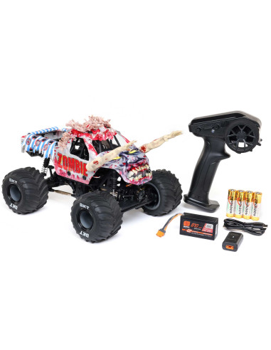 LOSI MONSTER TRUCK cepillado Mini LMT Zombie 2S 4X4 RTR a escala 1/18 (batería y cargador incluidos), rojo - Imagen 27