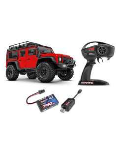 TRAXXAS LAND ROVER DEFENDER 1/18 TRX-4M 4WD ELECTRICO, ROJO - Imagen 1
