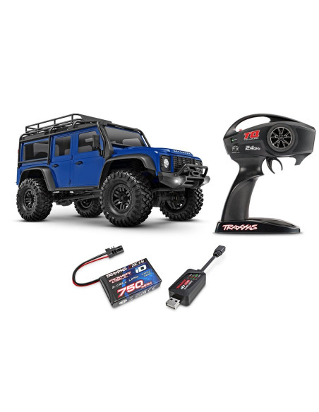 NOVEDAD TRAXXAS LAND ROVER  1/18 TRX-4M Scale and Trail Crawler LAND ROVER DEFENDER AZUL 4WD Electric Truck with TQ TRX97054-1S - Imagen 1