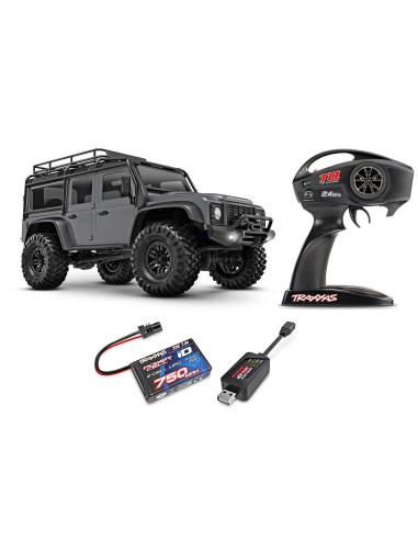 NOVEDAD TRAXXAS LAND ROVER  1/18 TRX-4M Scale and Trail Crawler LAND ROVER DEFENDER GRIS  4WD Electric Truck with TQ TRX97054-1S - Imagen 1