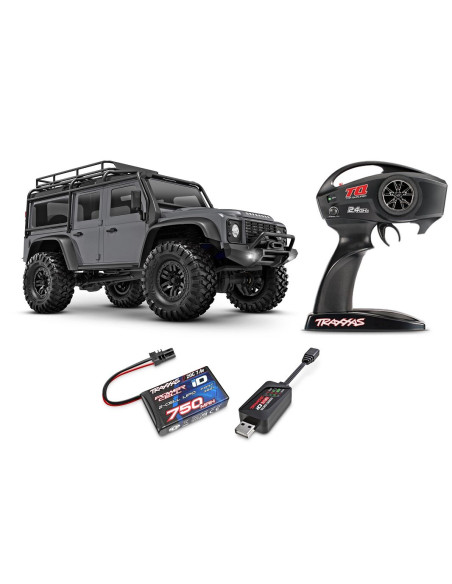 NOVEDAD TRAXXAS LAND ROVER  1/18 TRX-4M Scale and Trail Crawler LAND ROVER DEFENDER GRIS  4WD Electric Truck with TQ TRX97054-1S - Imagen 1