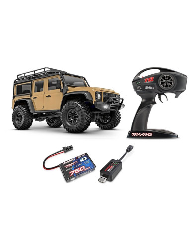 TRAXXAS LAND ROVER DEFENDER 1/18 TRX-4M 4WD ELECTRICO,TAN+VINILOS CAMEL TROPY - Imagen 1