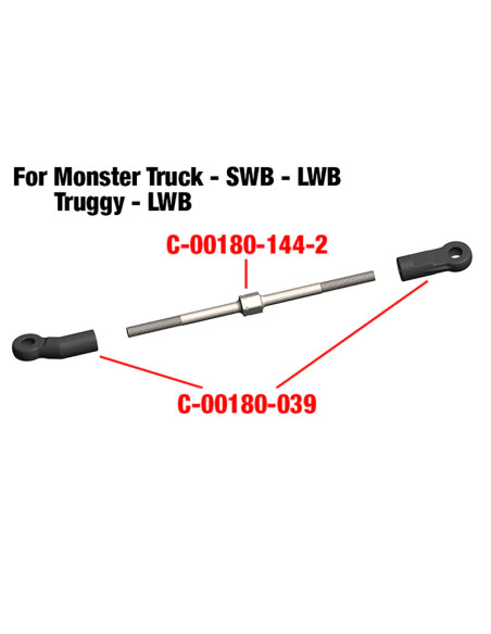 TEAM Corally C-00180-144-2  Tensor M4  92 mm Acero para resortes 2 piezas - Imagen 2