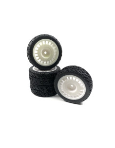 Absima 2510063 Juego de ruedas Rally 'Winded Design' 1:10 On-Road Rally, 12mm (4) Llantas blancas - Imagen 1