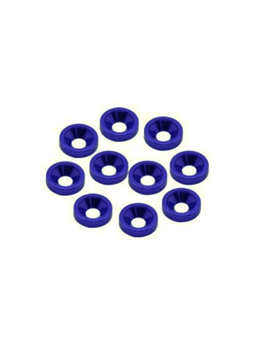 TIP036 Arandela avellanada de aluminio M3 azul profundo (10) Thunder Innovation - Imagen 1