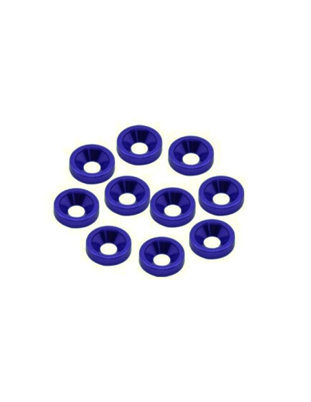 TIP036 Arandela avellanada de aluminio M3 azul profundo (10) Thunder Innovation - Imagen 1