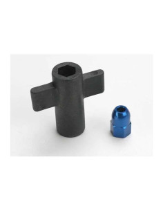 Tuerca de crimpado de antena, aluminio (anodizado azul)/tuerca de antena también, - Imagen 1