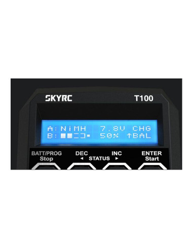 Cargador de CA T100 Duo (LiPo 2-4s hasta 5A - 2x50w)  SKY100162 - Imagen 4