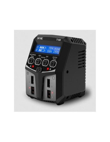Cargador de CA T100 Duo (LiPo 2-4s hasta 5A - 2x50w)  SKY100162 - Imagen 1