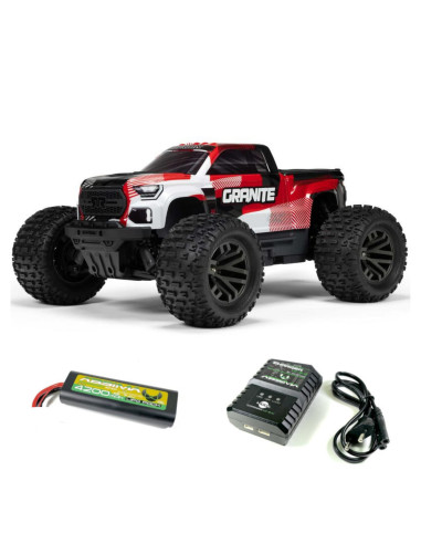 PACK CAMION MONSTRUO ARRMA 1/10 GRANITE 223S BRUSHLESS 4WD RTR+BATERIA Y CARGADOR - Imagen 1