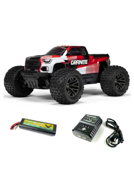 PACK CAMION MONSTRUO ARRMA 1/10 GRANITE 223S BRUSHLESS 4WD RTR+BATERIA Y CARGADOR - Imagen 1