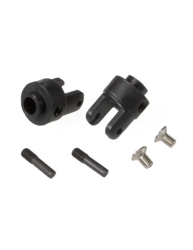 TRX4628R Yugos de salida diferencial, negros (2)/ Tornillo avellanado de 3x5 mm - Imagen 1