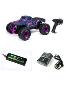 PACK ARRMA CAMION MONSTRUO QUAKE 223S BRUSHLESS DSC 2WD RTR 1/10 PURPURA+BATERIA Y CARGADOR ABSIMA - Imagen 1