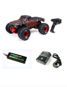 PACK ARRMA CAMION MONSTRUO QUAKE 223S BRUSHLESS DSC 2WD RTR 1/10 ROJO+BATERIA Y CARGADOR ABSIMA - Imagen 1