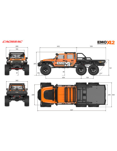 KIT CROSS EMO XL2 1/8 ARTR (gris) - Imagen 17