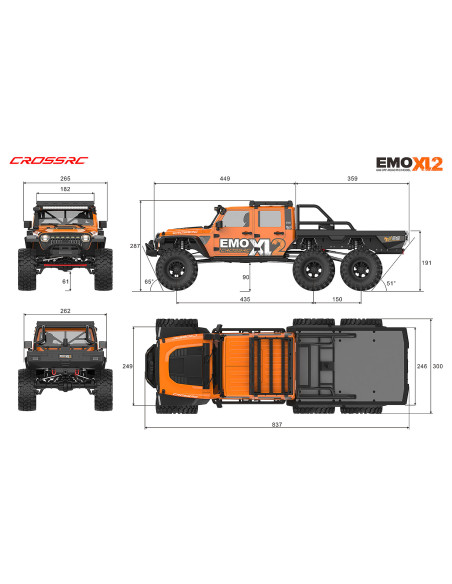 KIT CROSS EMO XL2 1/8 ARTR (gris) - Imagen 17