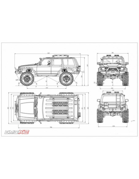 CRO90100165 Kit RHINO EMOX2 1/8 ARTR (gris) - Imagen 5