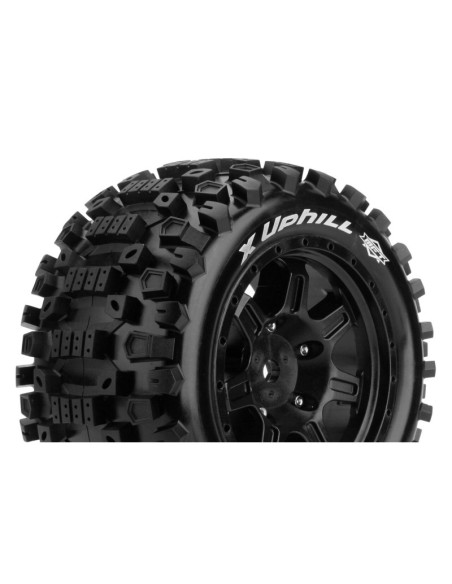 LR-T3297BM Louise RC  MFT  X-UPHILL  KRATON 8S Serie Tire Set  Mounted  Sport  Black Wheels  Hex 24mm - Imagen 1