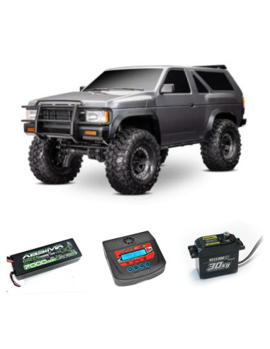 PACK TRAXXAS TRX4 NISSAN Pathfinder 1/10  4x4 CRAWLER PLATA (cambio de servo incluido)+BATERIA Y CARGADOR - Imagen 1
