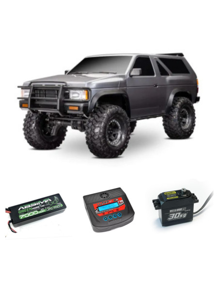 PACK TRAXXAS TRX4 NISSAN Pathfinder 1/10  4x4 CRAWLER PLATA (cambio de servo incluido)+BATERIA Y CARGADOR - Imagen 1