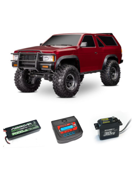PACK TRAXXAS TRX4 NISSAN Pathfinder 1/10  4x4 CRAWLER ROJO (cambio de servo incluido)+BATERIA Y CARGADOR - Imagen 1
