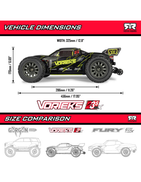 ARRMA VORTEKS 223S DSC 2WD RTR BRUSHLESS 1/10 AMARILLO CAMION DE ESTADIO - Imagen 22