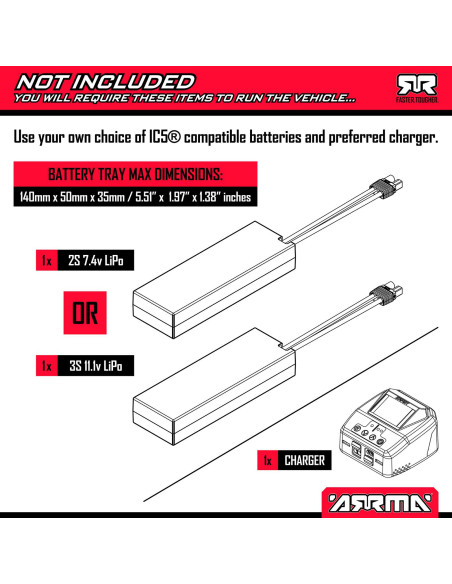 PACK ARRMA VORTEKS 223S DSC 2WD RTR BRUSHLESS 1/10+BATERIA Y CARGADOR - Imagen 24