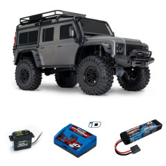 PACK 7600 TRX4 LAND ROVER DEFENDER 1/10+BATERÍA TRAXXAS 7600+CARGADOR TRAXXAS EZ-PEAK+CAMBIO SERVO A SERVO YELLOW 30KG - Imagen 1