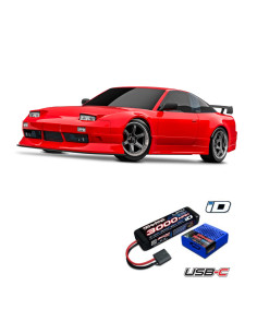 PACK Traxxas 4-TEC Drift Nissan 240SX rojo 1/10+BATERIA Y CARGADOR TRX - Imagen 1