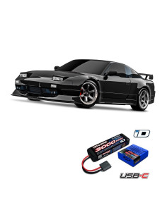 PACK Traxxas 4-TEC Drift Nissan 240SX NEGRO 1/10+BATERIA Y CARGADOR TRX - Imagen 1