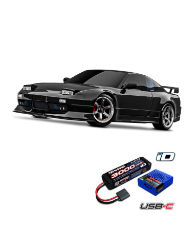 PACK Traxxas 4-TEC Drift Nissan 240SX NEGRO 1/10+BATERIA Y CARGADOR TRX - Imagen 1