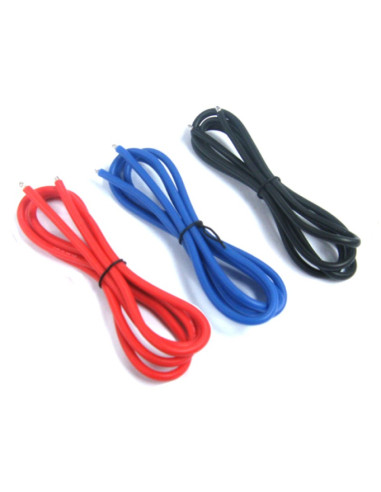 WPT-0031 Juego de cables de silicona plateados de 14 AWG (BK/BU/RD) - Imagen 1