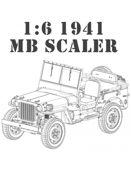 Rock Crawler MILITARY SCALER JEEP WILLYS RTR 1/6  ROC HOBBY - Imagen 11