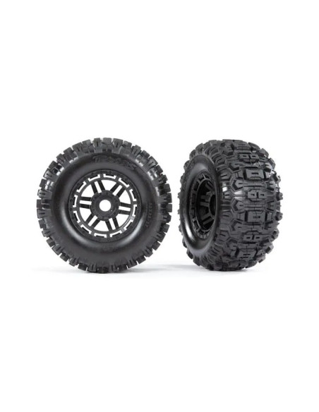 TRX8973 Neumáticos y ruedas, ensamblados, pegados  neumáticos Sledgehammer™(2) (17 mm estriados) - Imagen 1