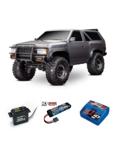 PACK TRAXXAS TRX4 NISSAN Pathfinder 1/10  4x4 CRAWLER PLATA+CAMBIO DE SERVO +BATERIA 7600MAH 2S Y CARGADOR TRX - Imagen 1