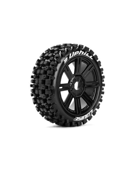 LR-T3271SB B-UPHILL 1-8 Buggy Tire Set Mounted - Soft - Black Spoke Wheels - Hex 17mm (2) - Imagen 2